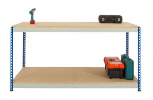 Full Undershelf Rivet Workbenches - Chipboard Worktop
