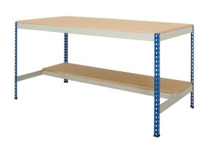 Half Undershelf Rivet Workbenches - Chipboard Worktop