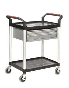 ProPlaz 3 Shelf Trolley With 2 Steel Drawers