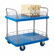 ProPlaz Blue 2 Shelf Trolley With Wire Surround